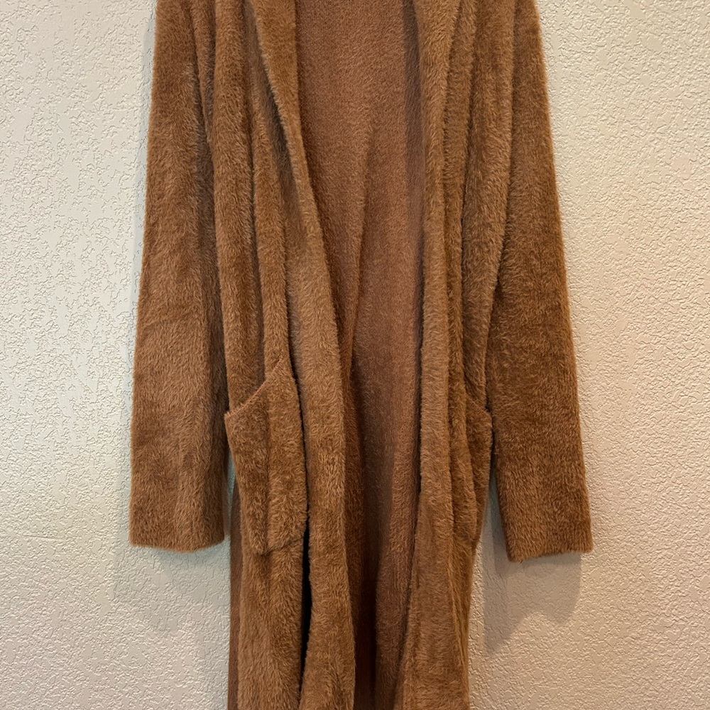 Anthropologie Amadi Nancy Eyelash Cardigan Honey Light Brown - Picture 7 of 15